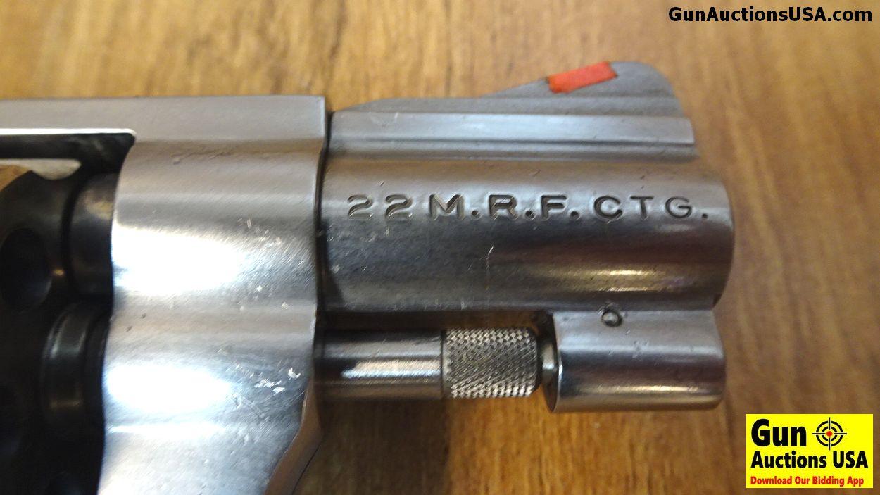 S&W 651-1 .22 M.R.F. Magnum Stainless Revolver. Excellent Condition. 2" Barrel. Shiny Bore, Tight Ac