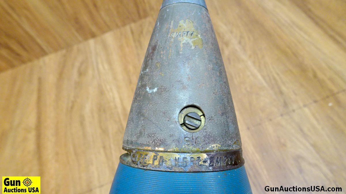 U.S. ARMY M375 COLLECTOR'S Mortar. Excellent Condition. Inert 81 MM Mortar Complete with Nose Cone a