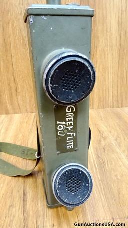 U.S. Military COLLECTOR'S Walkie Talkie. Very Good. U.S. Walkie Talkie with Strap, Marked Green Flig