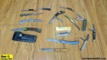 Buck, Bullet, Etc. Knives . Good Condition. Lot of 14; Assorted Knives. . (64391)