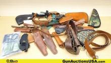 Bianchi, WJ Martin, Roy's Leather, Etc. Holsters, Bandoleers, Etc. . Lot of 26; 5-Pistol Zipper Bags