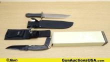 Browning, Gerber. Bowie, 686 FDX 3. Knives. Excellent. Lot of 2; 1-Sleek Tactical Browning Knife w/