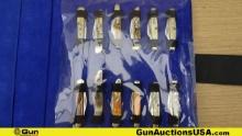Case, SMKW.COM Knives. Excellent . Lot of 12; Folding Knives with a Protective Carry Case. . (67786)
