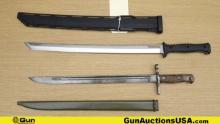 Japanese, TRS Bayonet, Sword. Good. Lot of 2; 1-Bayonet for Arisaka and Featuring a 16 " Blade, 20.5