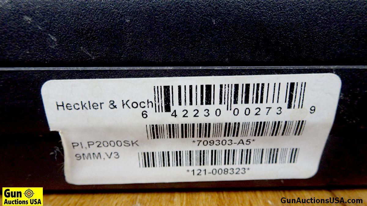 H&K P2000SK 9X19 Semi Auto Pistol. Excellent. 3.25" Barrel. Shiny Bore, Tight Action Three Dot Sight
