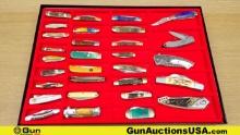 Whitetail Cutlery, Steel Warrior, Tech, Etc. Knives. Excellent. Lot of 30; Pocket Knives in Display