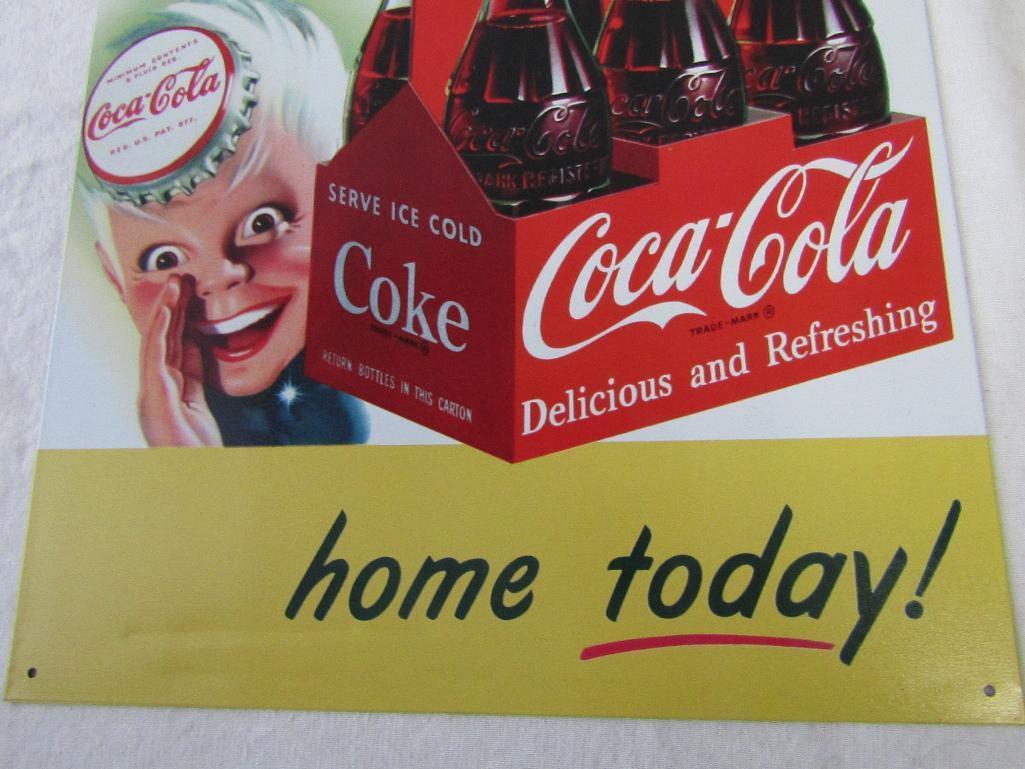 Coca-Cola Advertising Assorted Signs. 3 Pc Lot. Reproductions. All Approx 12"x16".