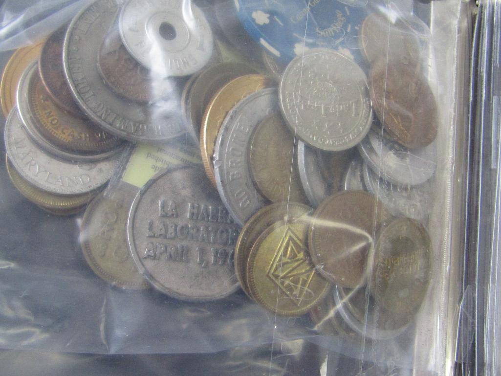 World Coins/Tokens/Medals Lot. 140 Coins In Binder and 100+ Loose Tokens/Medals/Casino.