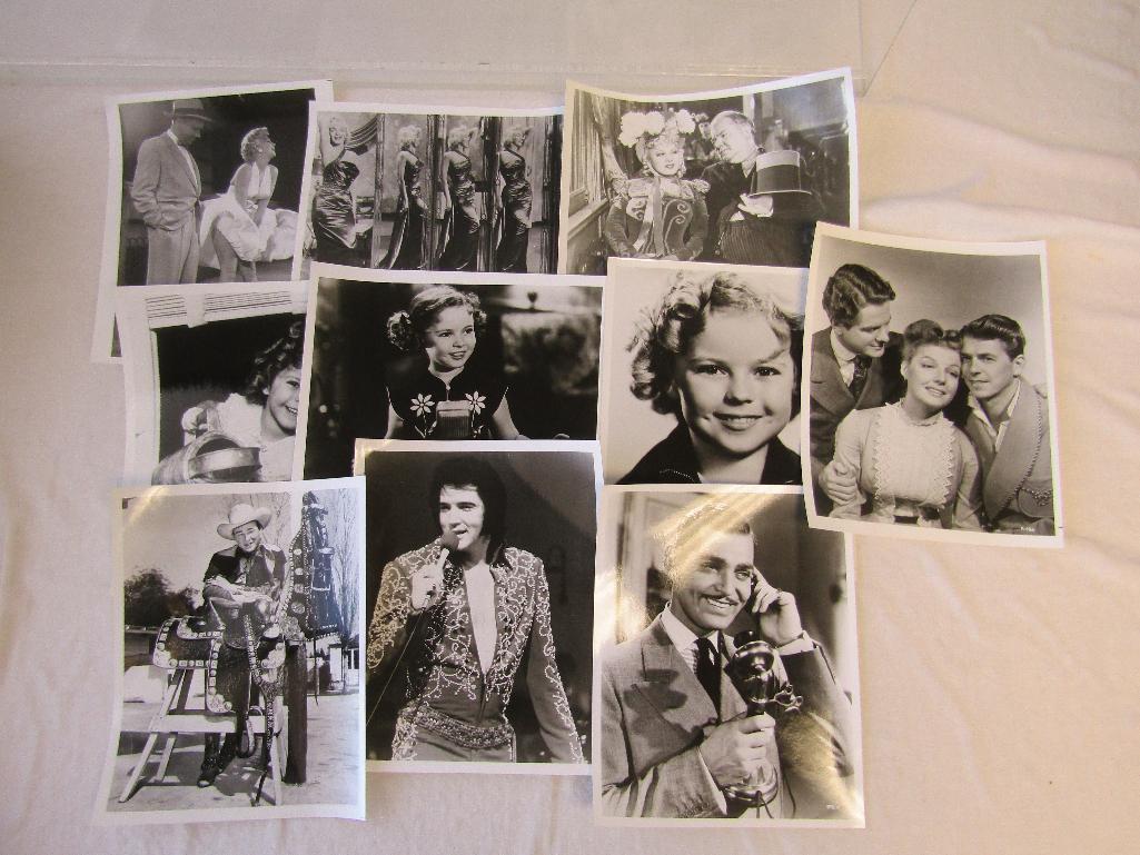 Old Movie/TV Press Photos. 10 B&W 8x10s. Elvis, Marilyn Monroe, Shirley Temple, Clark Gable & More.