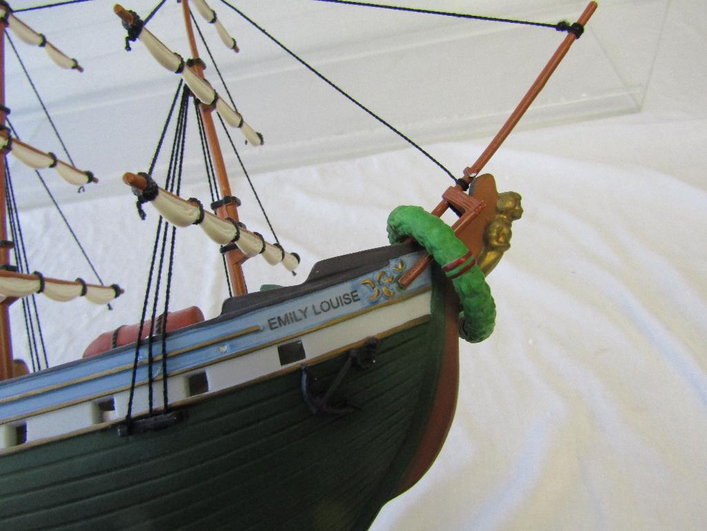 Dept 56 New England Village Ship The Emily Louise w/Dock and Mr. Christmas North Wood Lighthouse.