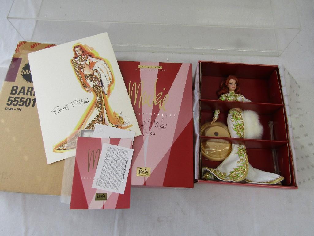 2001 Bob Mackie Radiant Redhead Barbie Doll. Box Hand Signed by Bob Mackie. Ltd Edition. NIB.
