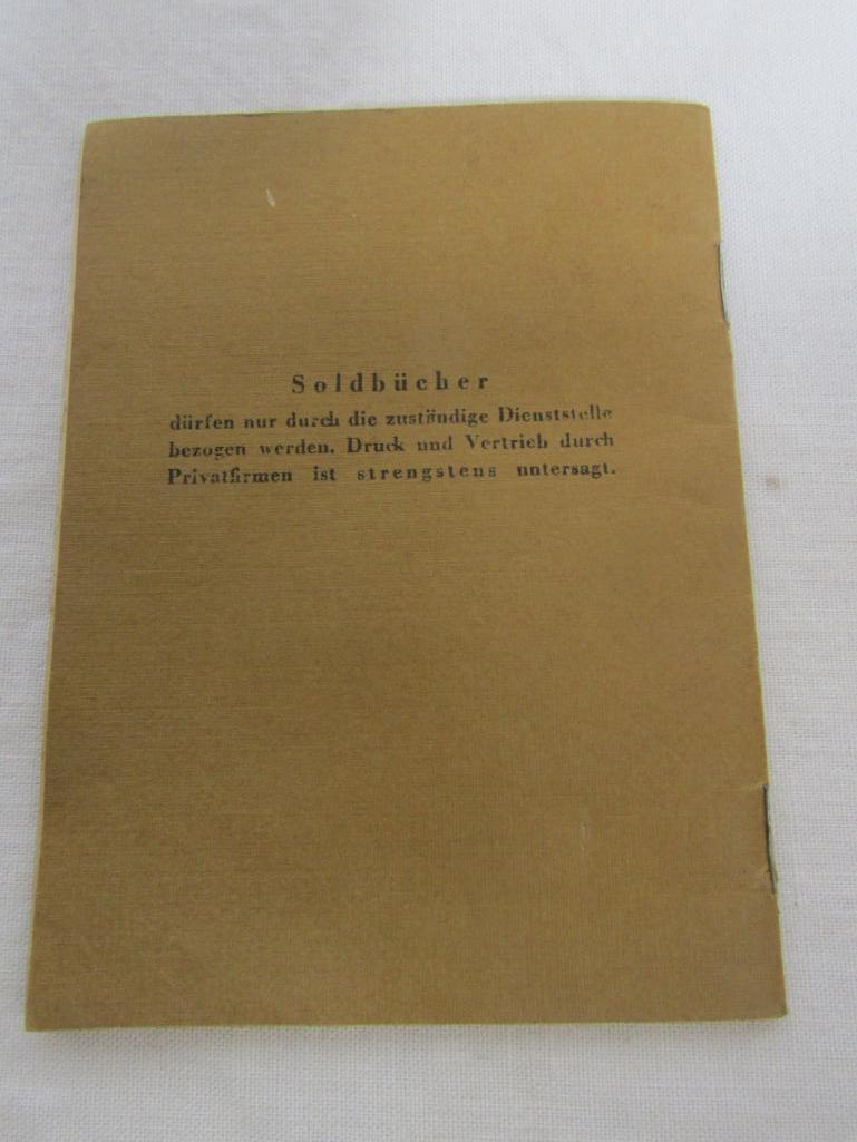 German World War II Volkssturm Soldier Soldbuch Identification Book.