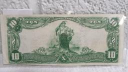1905 $10.00 National Currency, Rockland Maine. New Mint Condition. No folds