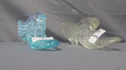 Fenton Shoes- Blue opal & crystal cat shoe