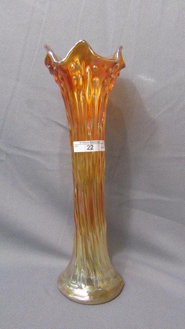 Fenton 12" marigold April Showers vase