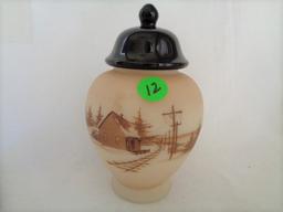 Fenton Cameo "Down By The Station" Ginger Jar