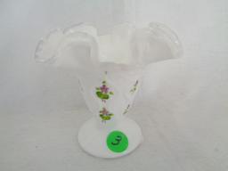 Fenton Violets in the Snow Vase