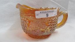 Northwood Carnival Glass marigold Grape & Cable breakfast creamer