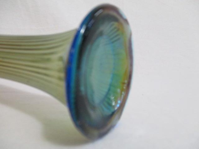 Fenton 9" sapphire Fine Rib vase