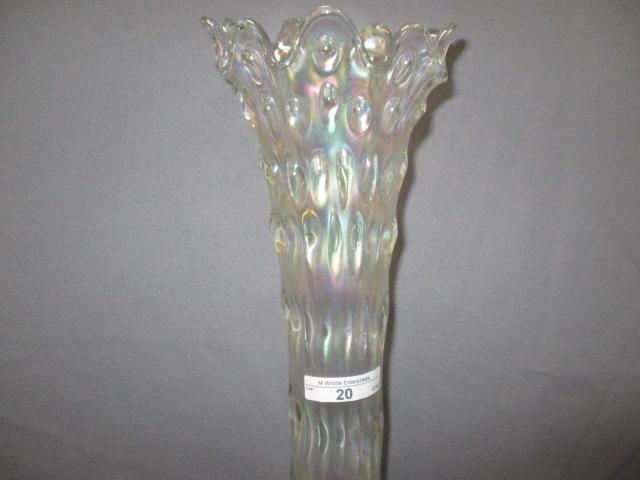 Fenton 16 1/2" white Rustic swung mid-size vase. Nice and frosty!!