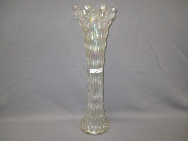 Fenton 16 1/2" white Rustic swung mid-size vase. Nice and frosty!!