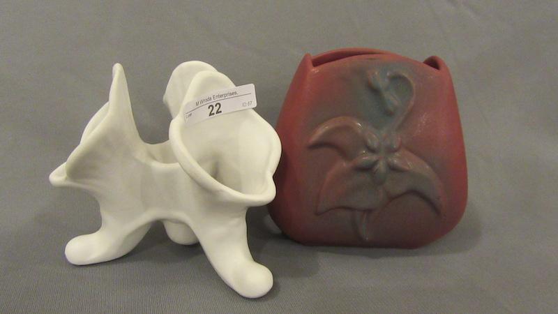 2 pcs. Van Briggle pottery incl: 4" floral vase