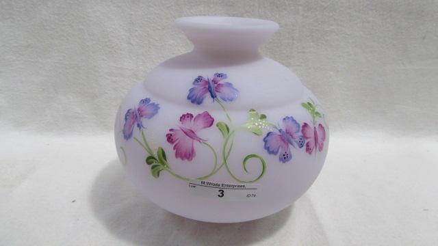 Fenton lavendar decorated vase