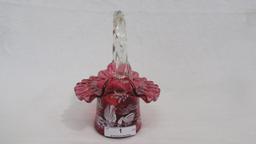 Fenton 6.5 " Cranberry Mary Gregory Basket