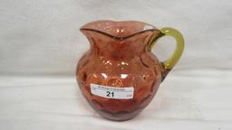 Victorian 5" Amberina Coin dot Pitcher