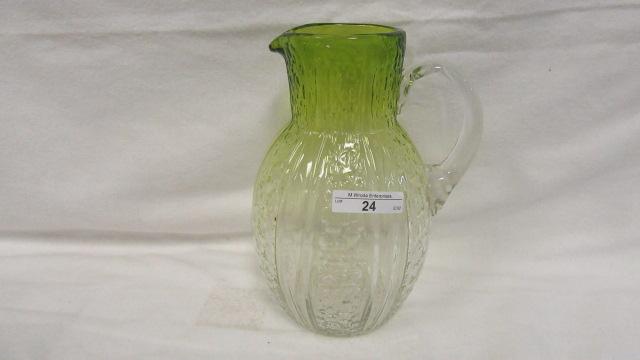 Victorian 10" Green Water Pitcher