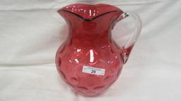 Victorian 10" Cranberry Coindot Water Pitcher