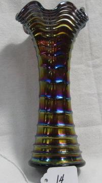 Imperial 8 1/2" elec. purple Ripple vase. Very nice!