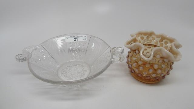 Hobnail 2: vase and dbl dolphin bowl