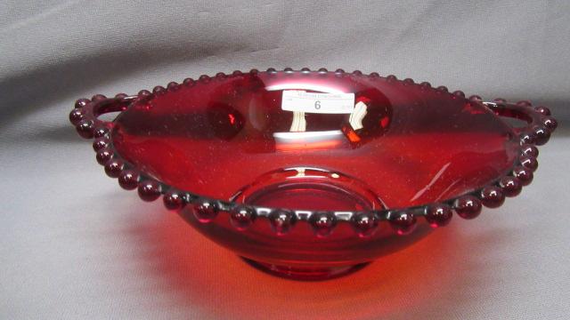 Imperial Candlewick Ruby 7" 2 Handled Bowl 62D