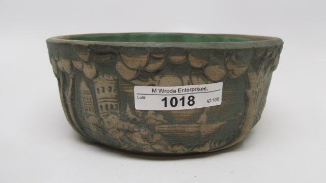 Art pottery scenic 6" x 3" bowl