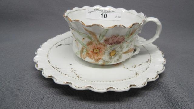 RS Prussia floral cup and saucer