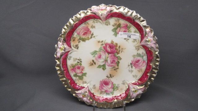 RS Prussia 9" floal plate w/ roses