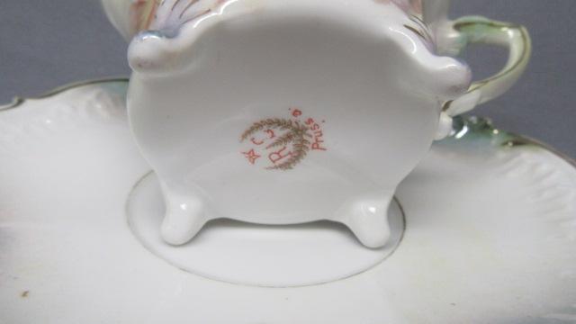 RS Prussia floral cup and saucer