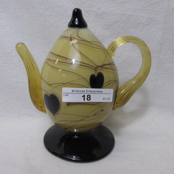5.5" Hanging Hearts Egg Teapot Dave Fetty