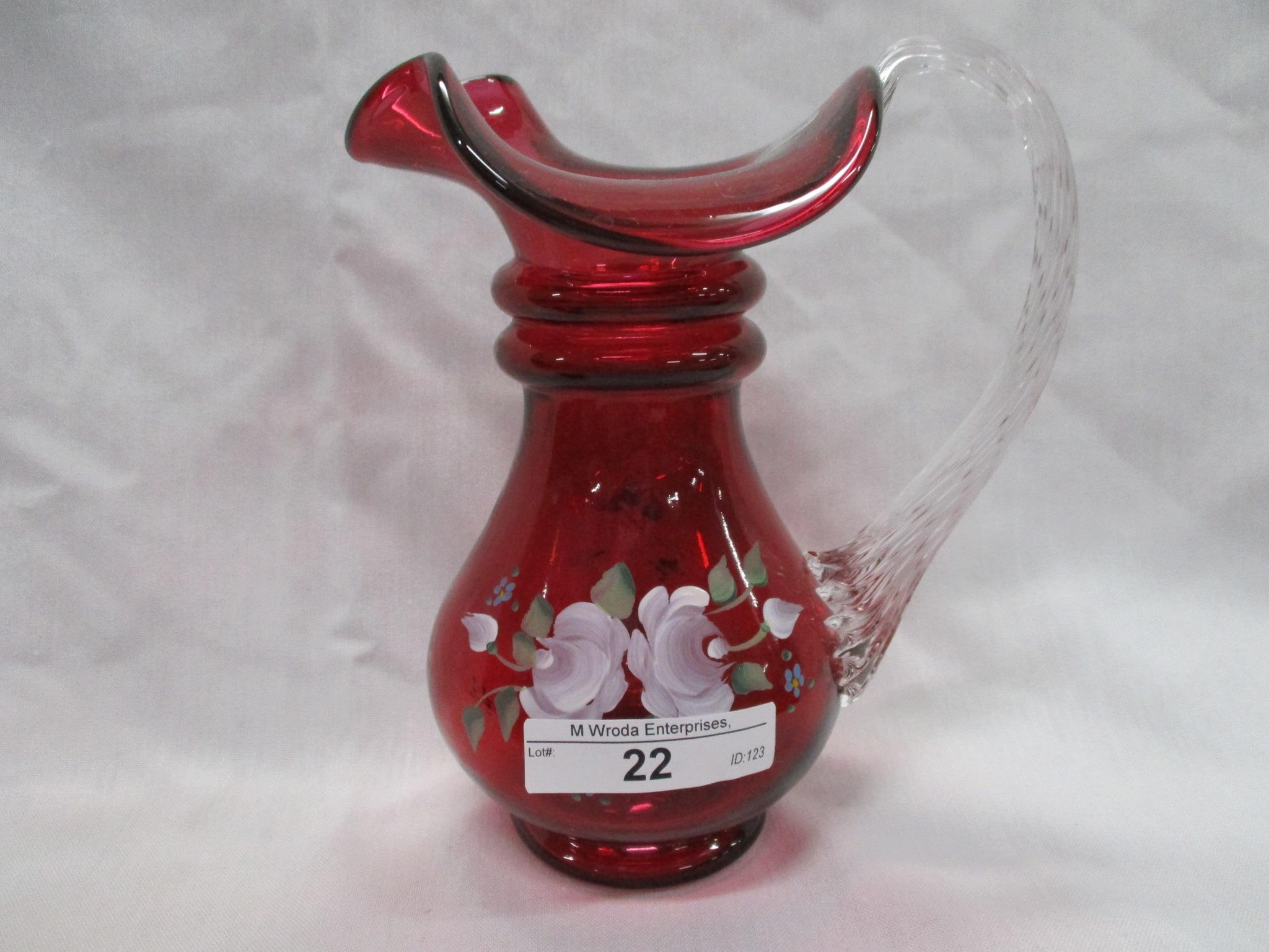 Fenton Carnival Strawberry Pitcher