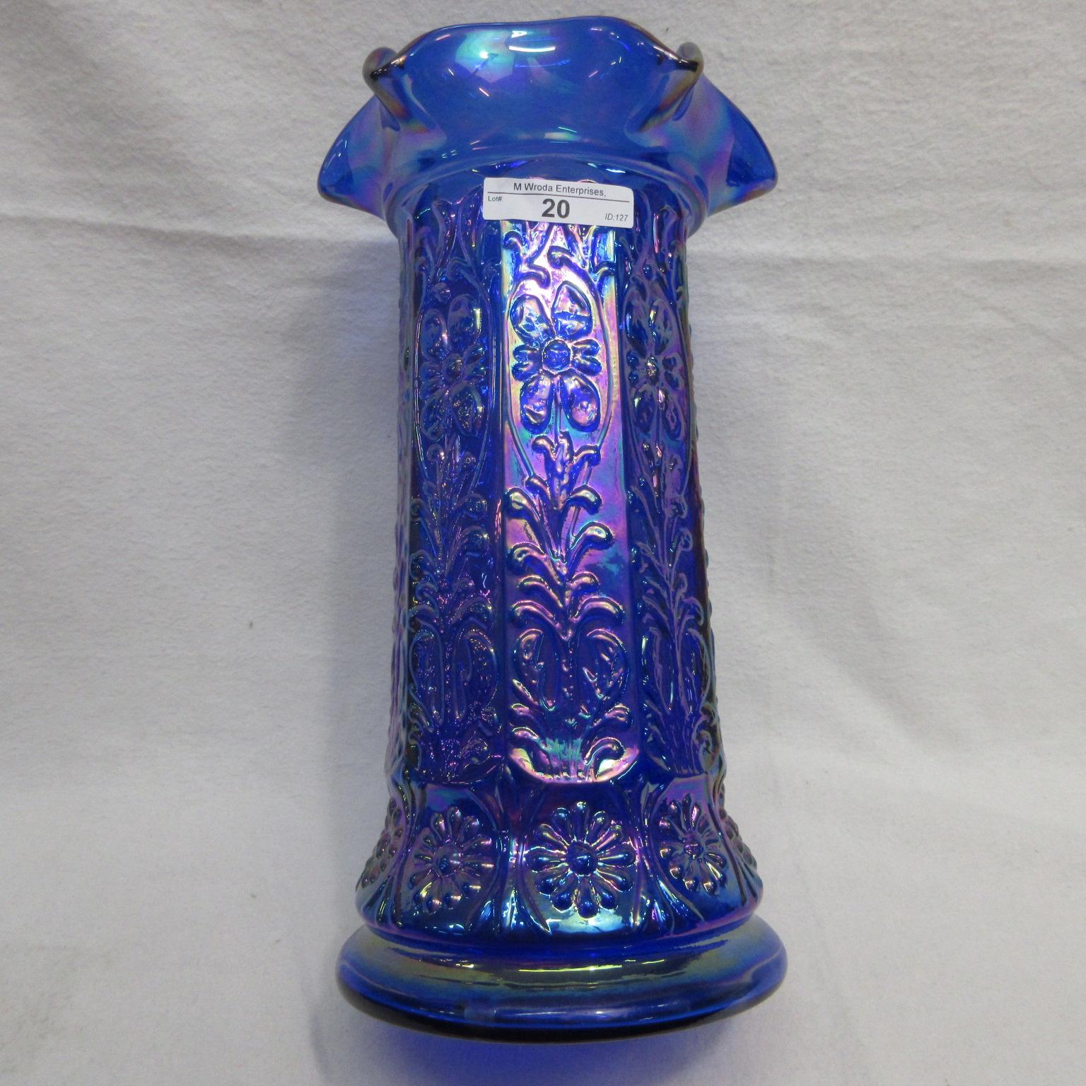 Fenton 10.5" BLue Irid. Milady Vase