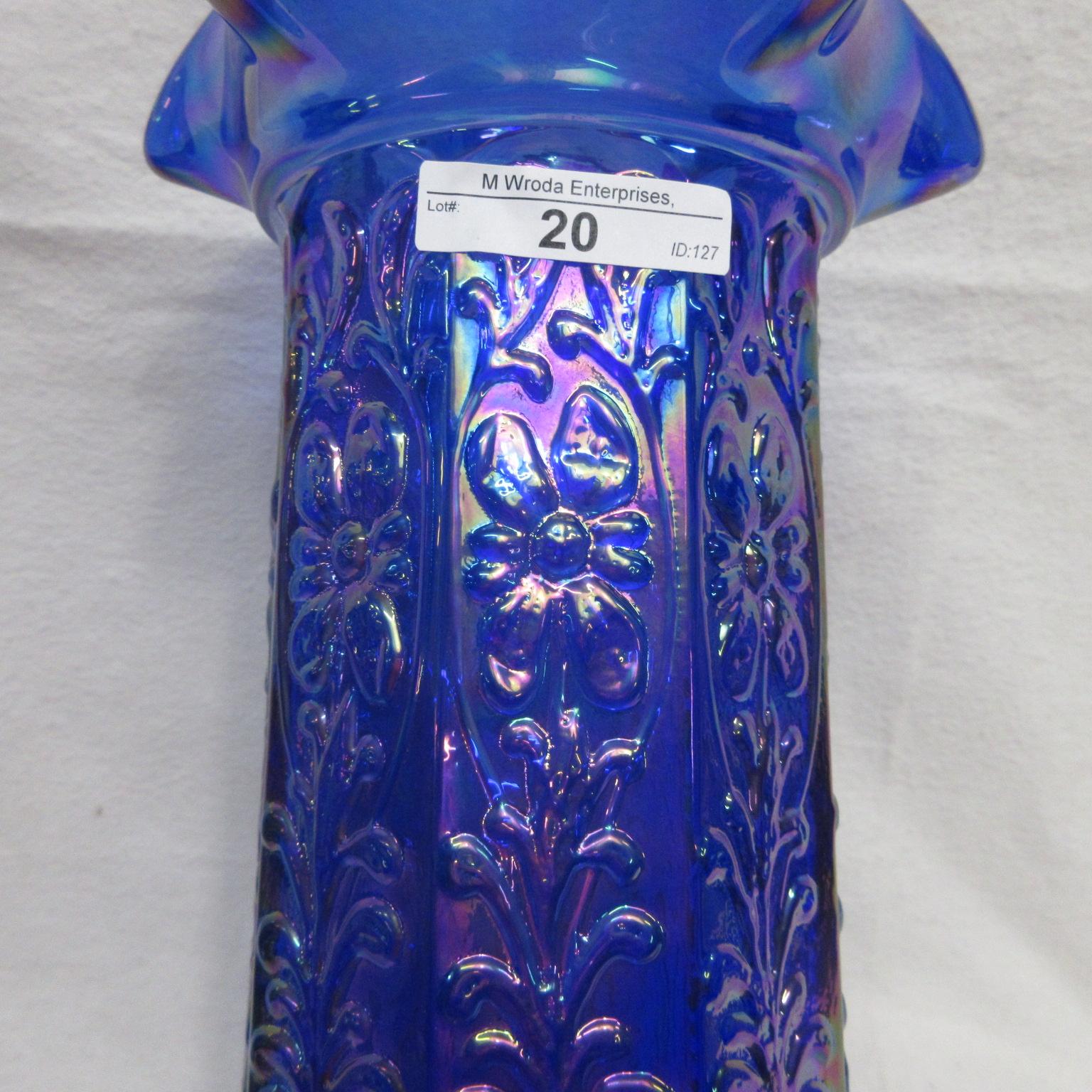Fenton 10.5" BLue Irid. Milady Vase