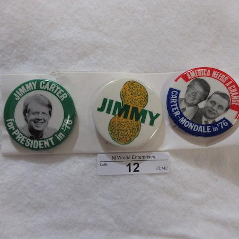 3 2.5" political badges as shown