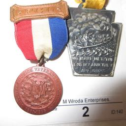 2 Medals- FCL/ Knights of Pythias Erie 1911