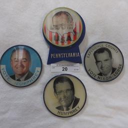 4 3" Political buttons as shown