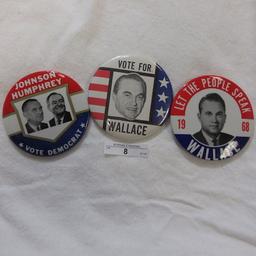 3 4" political badges as shown