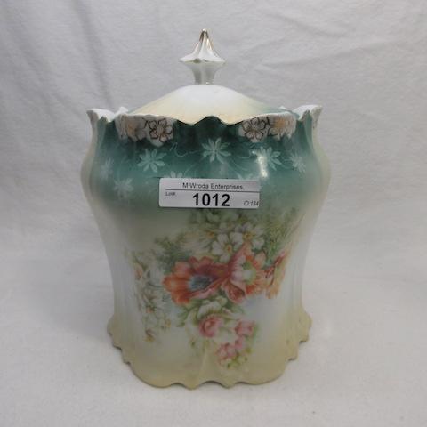 UM RSP floral biscuit jar w/ mixed florals