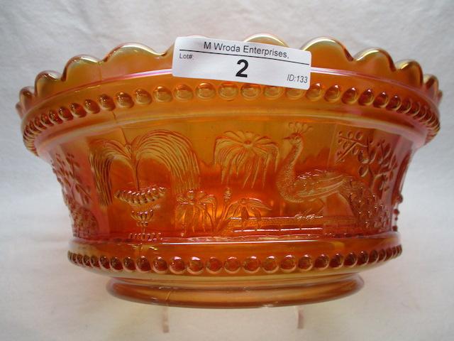 Nwood 9" marigold Peacock at Fountain master berr bowl