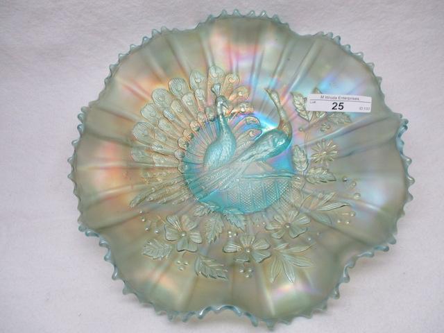 Nwood 8.5" AO Peacocks ruffled bowl. NICE