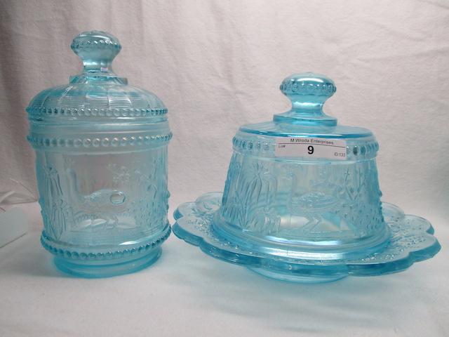 Nwood Peacock at Fountain Ice blue complete table set- RARE